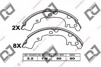 DJ PARTS bs1074 -  Комплект тормозных колодок